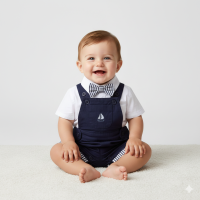 F08891NB: Baby Boys Dungaree & Bodysuit Shirt With Bow Tie Outfit (3-9 Months)
